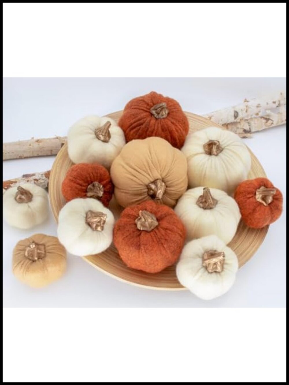 Felt Artificial Pumpkins 12 Pcs Fall Harvest Thanksgiving Decor